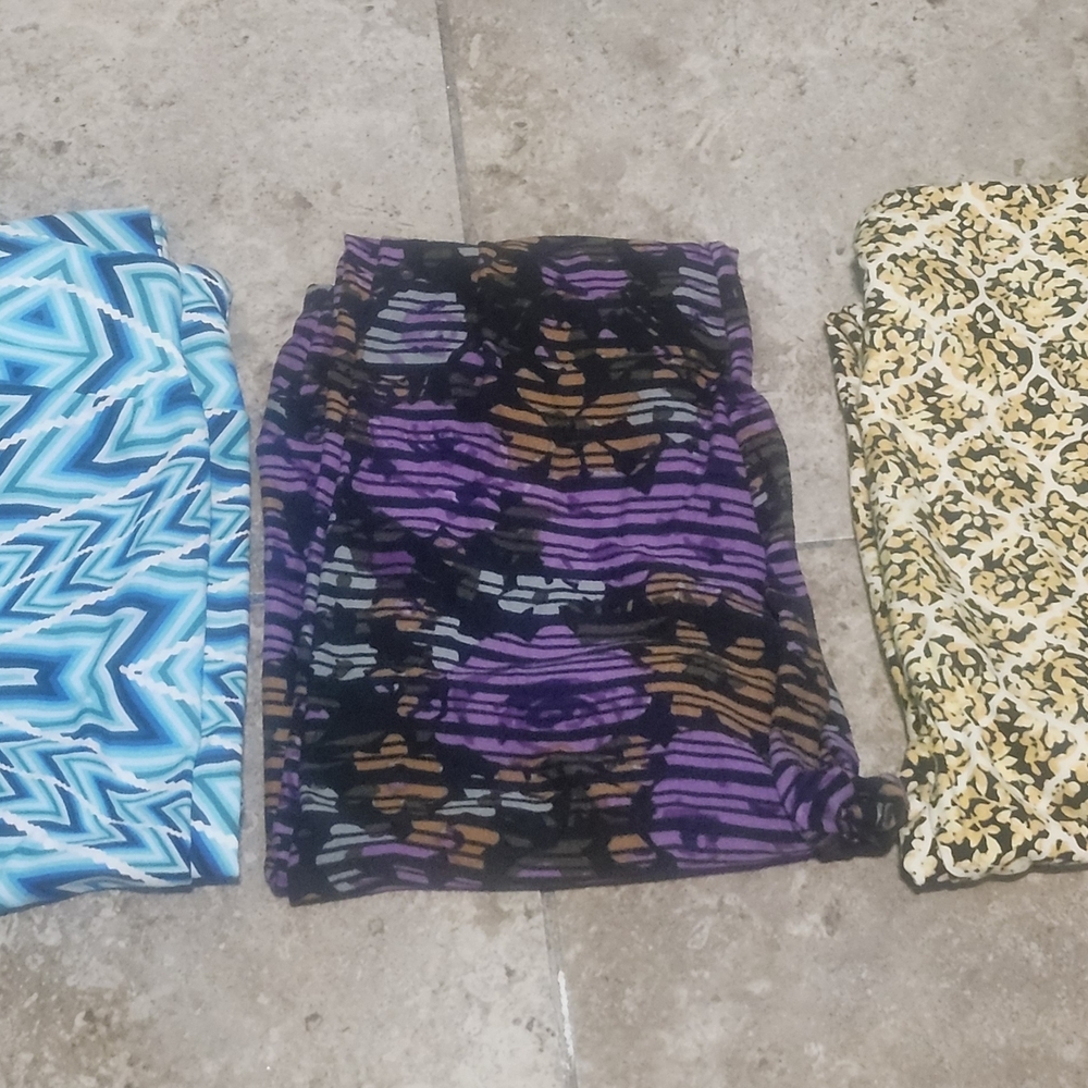 LuLaRoe Leggings Set - Blue, Purple, Yellow